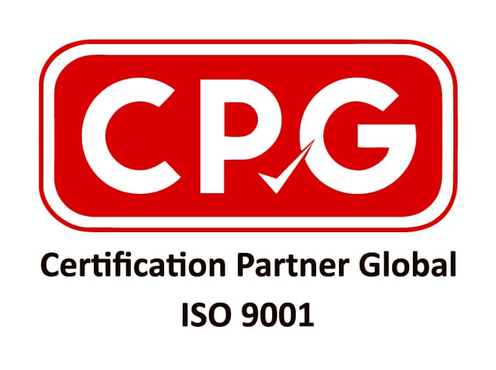 ISO 9001 certified by Certification Partner Global